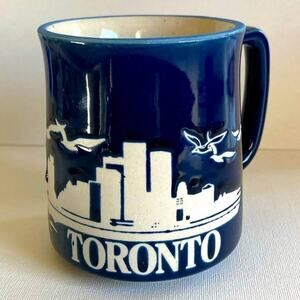 TORONTO CANADA Mug Vintage 1983 RSS Blue Stoneware Skyline Pottery Retro